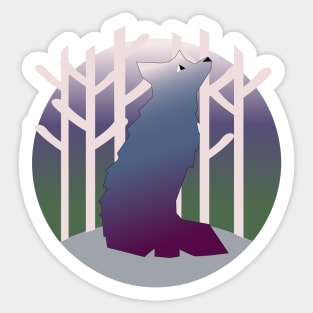 Wolf in the moonlight Sticker